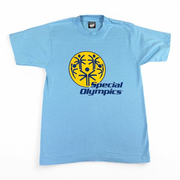 Vintage Special Olympics Shirt Adult SMALL Blue Sports Games Competition 80s - Picture 1 of 6